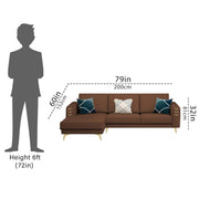 Falco LHS 4 Seater L Shape Sofa Set for Living Room (Brown Fabric) Premium Fabric Sofa