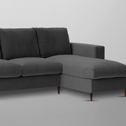 Charmi RHS 4 Seater L Shape Sofa Set for Living Room (Black Fabric) Premium Fabric Sofa