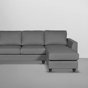 Danver RHS 4 Seater L Shape Sofa Set for Living Room (Dark Grey Fabric) Premium Fabric Sofa