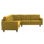 Adonway 6 Seater L Shape Sofa Set with Center Table for Living Room (Yellow) Premium Fabric Sofa