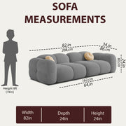 Casaliving Vetras Modern Velvet Bubble Cloud Sofa, Tufted Design Upholstered 3 Seater Sofa Set for Living Room,(Blue Colour) Premium Velvet Fabric Sofa