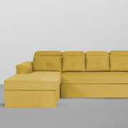 Elvi LHS 6 Seater L Shape Sofa Set for Living Room (Yellow Fabric) Premium Fabric Sofa