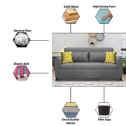 Garnet 3 Seater Sofa Set for Living Room (Grey) Premium Fabric