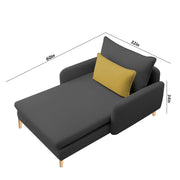 Vive 1 Seater Lounge Sofa for Living Room (Black Colour) Premium Fabric Sofa