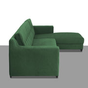 Fracher RHS 4 Seater L Shape Sofa Set for Living Room (Green Fabric) Premium Fabric Sofa