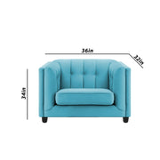 Sinclair 1 Seater Sofa Set for Living Room (Blue Colour) Premium Fabric Sofa