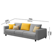 Minta 3 Seater Sofa Set for Living Room (Grey Colour Fabric) Premium Fabric Sofa