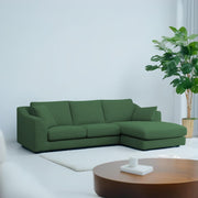 Cortina RHS 4 Seater L Shape Sofa Set for Living Room (Green Fabric) Premium Fabric Sofa