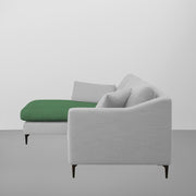 Cortina LHS 4 Seater L Shape Sofa Set for Living Room (Green Grey Fabric) Premium Fabric Sofa