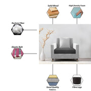 Garcia 1 Seater Sofa Set for Living Room (Black Colour) Premium Fabric Sofa