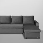 Asper RHS 4 Seater L Shape Sofa Set for Living Room (Blue Fabric) Premium Fabric Sofa