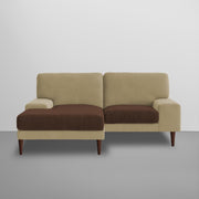 Latieo LHS 2 Seater Lounger L Shape Sofa Set for Living Room (Cream Brown) Premium Fabric Sofa