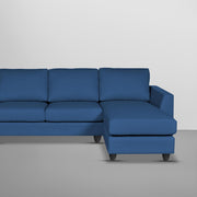 Danver RHS 4 Seater L Shape Sofa Set for Living Room (Blue Fabric) Premium Fabric Sofa