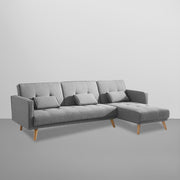 Convertible Futon RHS 4 Seater Sofa Cum Bed with Adjustable Backrest Sofa for Living Room (Blue Grey Colour) Premium Fabric Sofa