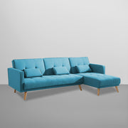 Convertible Futon RHS 4 Seater Sofa Cum Bed with Adjustable Backrest Sofa for Living Room (Blue Grey Colour) Premium Fabric Sofa