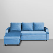 Asper LHS 4 Seater L Shape Sofa Set for Living Room (Turquise Fabric) Premium Fabric Sofa