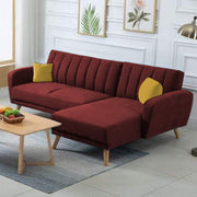 Rino RHS 4 Seater L Shape Sofa Set for Living Room (Maroon Fabric)