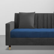 Casaliving Garcia 2 Seater Sofa Set for Living Room (Blue Black Colour) Premium Fabric Sofa