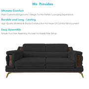 Falconar 3 Seater Sofa Set for Living Room (Black Fabric) Premium Fabric Sofa