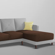 Swaloni RHS 6 Seater L Shape Sofa Set for Living Room (Brown Grey) Premium Fabric Sofa