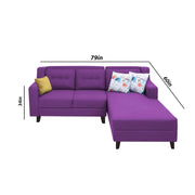 Lifestyle 4 Seater RHS L Shape Sofa Set for Living Room - (Purple Fabric) Premium Fabric Sofa Set