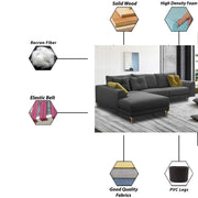 Viva LHS 6 Seater L Shape Sofa Set for Living Room (Dark Grey) Premium Fabric Sofa