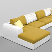 Badger LHS 6 Seater L Shape Sofa Set for Living Room (Black Fabric) Premium Fabric Sofa