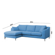 Cortina LHS 4 Seater L Shape Sofa Set for Living Room (Turquise Fabric) Premium Fabric Sofa