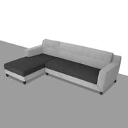 Fracher LHS 4 Seater L Shape Sofa Set for Living Room (Black Grey Fabric) Premium Fabric Sofa