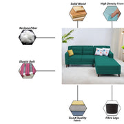Lifestyle 4 Seater RHS L Shape Sofa Set for Living Room - (Pine Fabric) Premium Fabric Sofa Set