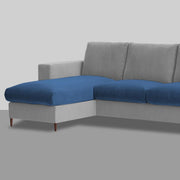 Charmi LHS 4 Seater L Shape Sofa Set for Living Room (Blue Grey Fabric) Premium Fabric Sofa