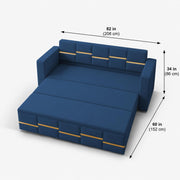 Casaliving Mordo 3 Seater Sofa Cum Bed for Living Room (Black Fabric) Premium Fabric Sofa Set