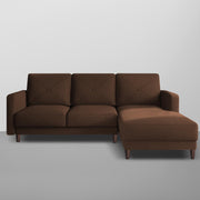 Swaloni RHS 4 Seater L Shape Sofa Set for Living Room (Brown) Premium Fabric Sofa