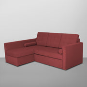 Megan LHS 4 Seater L Shaped Sofa Cum Bed for Living Room (Maroon Fabric) Premium Fabric Sofa