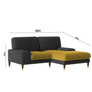 Latieo RHS 2 Seater Lounger L Shape Sofa Set for Living Room (Black Yellow) Premium Fabric Sofa
