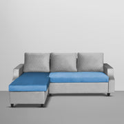 Asper LHS 4 Seater L Shape Sofa Set for Living Room (Turquise Grey Fabric) Premium Fabric Sofa