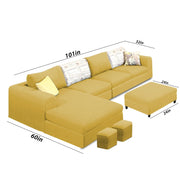 Badger RHS 8 Seater L Shape Sofa Set with Center Table for Living Room (Grey Fabric) Premium Fabric Sofa