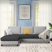 Hanery 4 Seater L Shape Sofa Set for Living Room | Colour - Black Grey