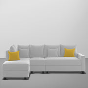 Inclair LHS 6 Seater L Shape Sofa Set for Living Room (Grey Fabric) Premium Fabric Sofa