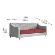 Mobius 3 Seater Sofa Set for Living Room (Maroon Grey Colour Sofa) Premium Fabric Sofa for Living Room