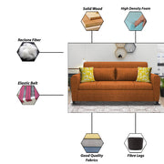 Garnet 3 Seater Sofa Set for Living Room (Orange) Premium Fabric