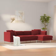 Vesco RHS 6 Seater L Shape Sofa Set for Living Room (Maroon) Premium Fabric Sofa