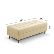 Ashton RHS 4 Seater L Shape Sofa Set with Center Table for Living Room (Cream Fabric) Premium Fabric Sofa