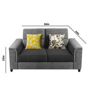 Nancy 2 Seater Sofa Set for Living Room | Color - Brown Grey