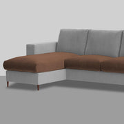 Charmi LHS 4 Seater L Shape Sofa Set for Living Room (Brown Grey Fabric) Premium Fabric Sofa