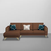 Falco LHS 4 Seater L Shape Sofa Set for Living Room (Brown Fabric) Premium Fabric Sofa