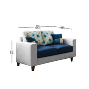 Casaliving Rolando 3 + 2 + 1 Seater Sofa Set for Living Room (Blue Grey Colour Fabric) Premium Fabric Sofa Set