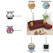 Jester 4 Seater Sofa Set with Center Table for Living Room (Maroon Colour) Premium Fabric Sofa