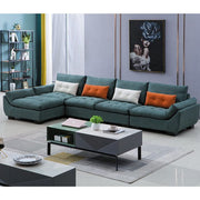 Abner 6 Seater L Shape Sofa for Living Room Color - Green | Left Side Sofa.