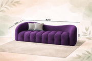 Ariana Modern Premium Boucle Fabric Sofa, Upholstered 3 Seater Sofa Set for Living Room, (Black Colour) Premium Boucle Fabric Sofa